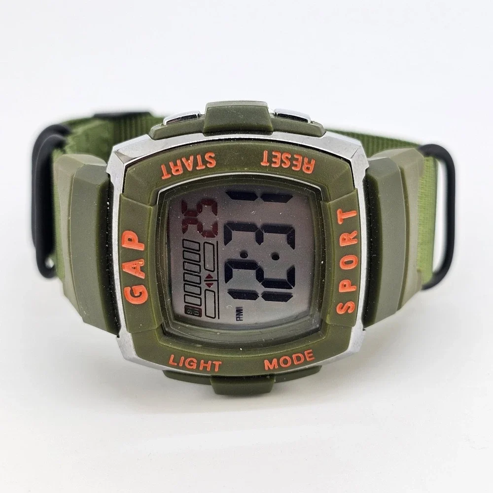 VTG Gap Sport Men's Digital Watch 45MM‎ New Army Green Nylon Band New Battery